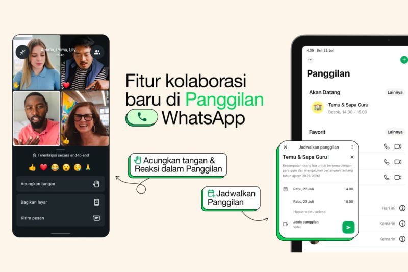 WhatsApp Hadirkan Tiga Fitur Baru untuk Telepon Grup