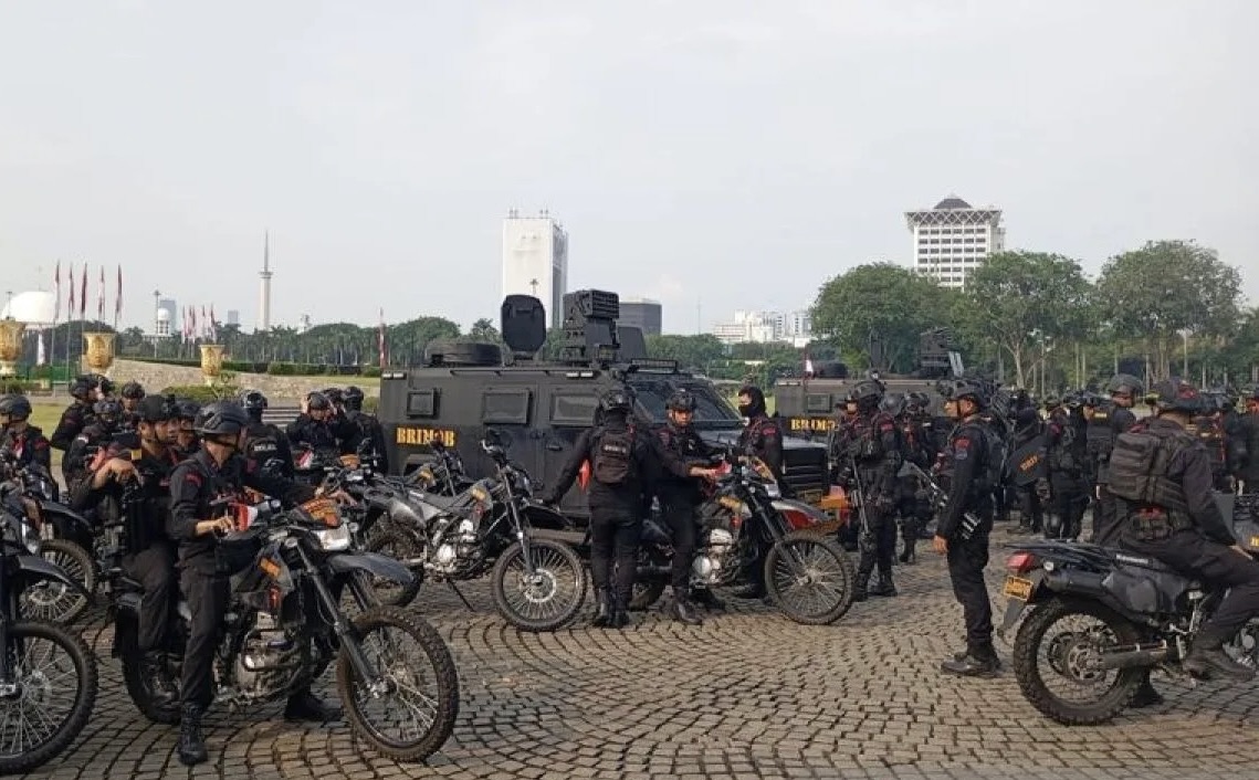 Amankan Jakarta, Polisi dan TNI Gelar Patroli Skala Besar