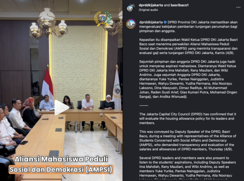 DPRD DKI Jakarta Tegaskan Seluruh Fraksi Sepakat Evaluasi Tunjangan Perumahan