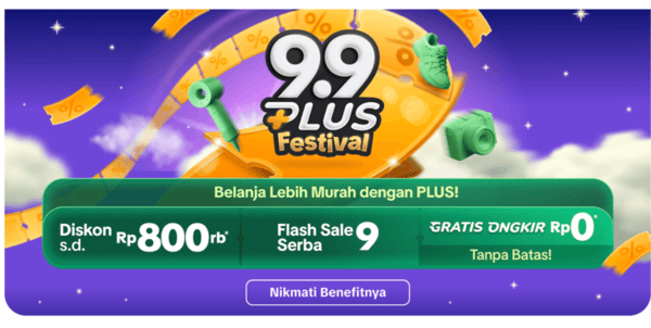 Tokopedia Luncurkan Promo 9.9 dengan Keuntungan Anggota PLUS
